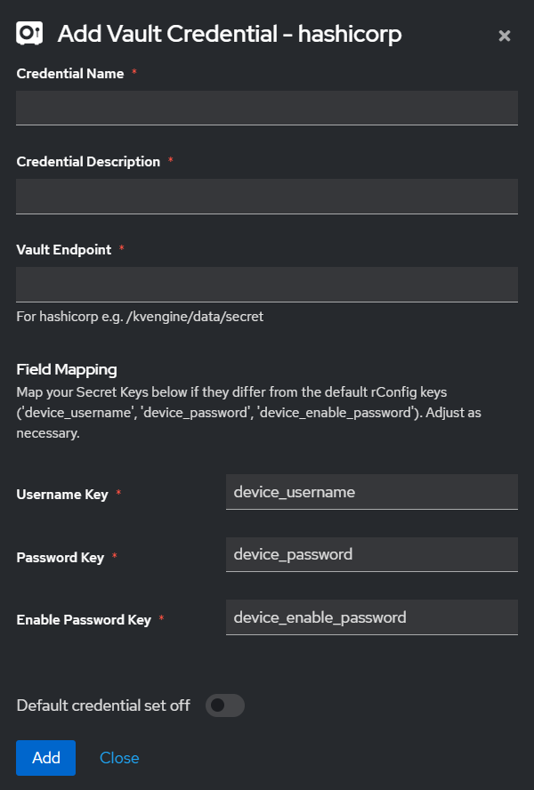 Vault Credential Set