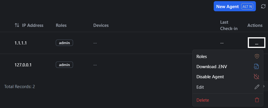 Screenshot showing Vector agent add form